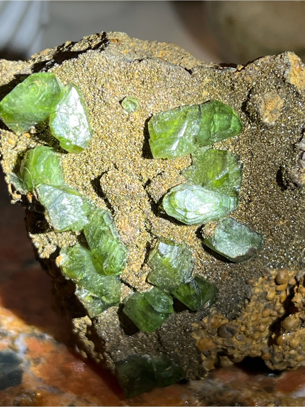 Large Ludlamite Crystals on Matrix